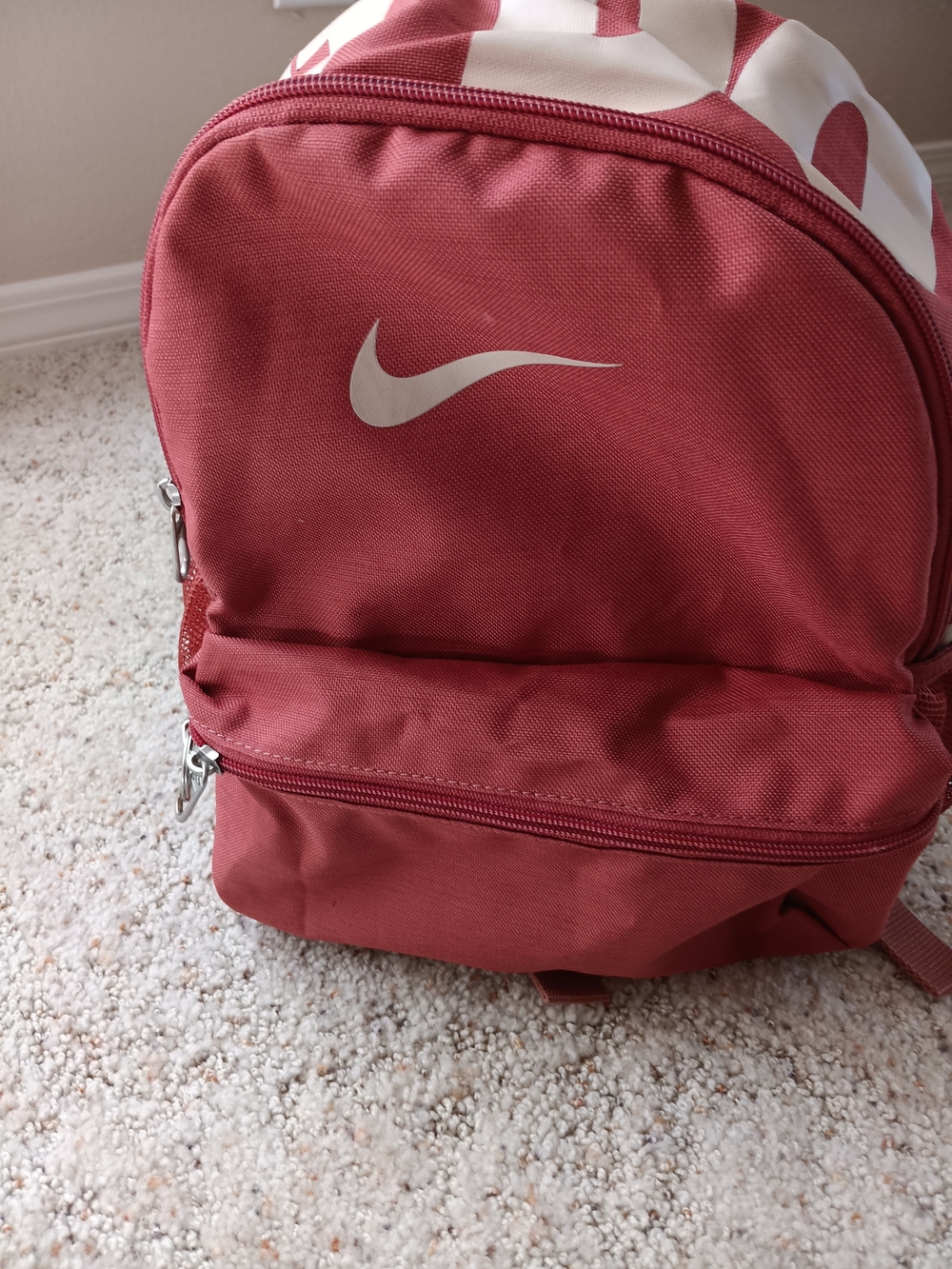 Nike Red Backpack with White Swoosh